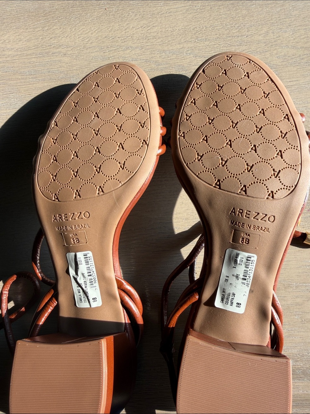 Arezzo Tan Leather Lace-Up Sandals - Picture 2 of 2